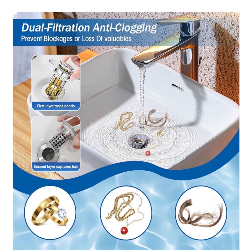 Stainless Steel Sink Strainer Set of 2 - Picture 3 of 6